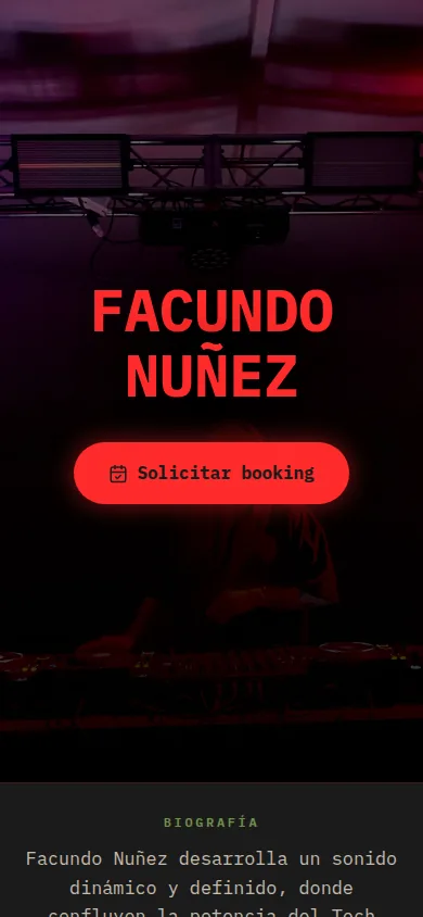 Captura real del PressKit de Facundo Nuñez
